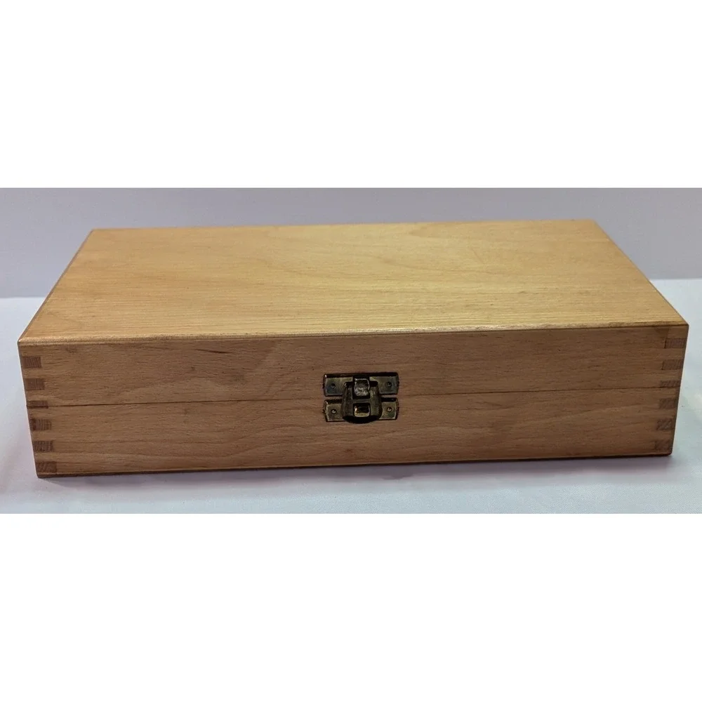 Rowi Slide Storage Box Wood 100 Capacity Natural Excellent Vintage 436 P Germany